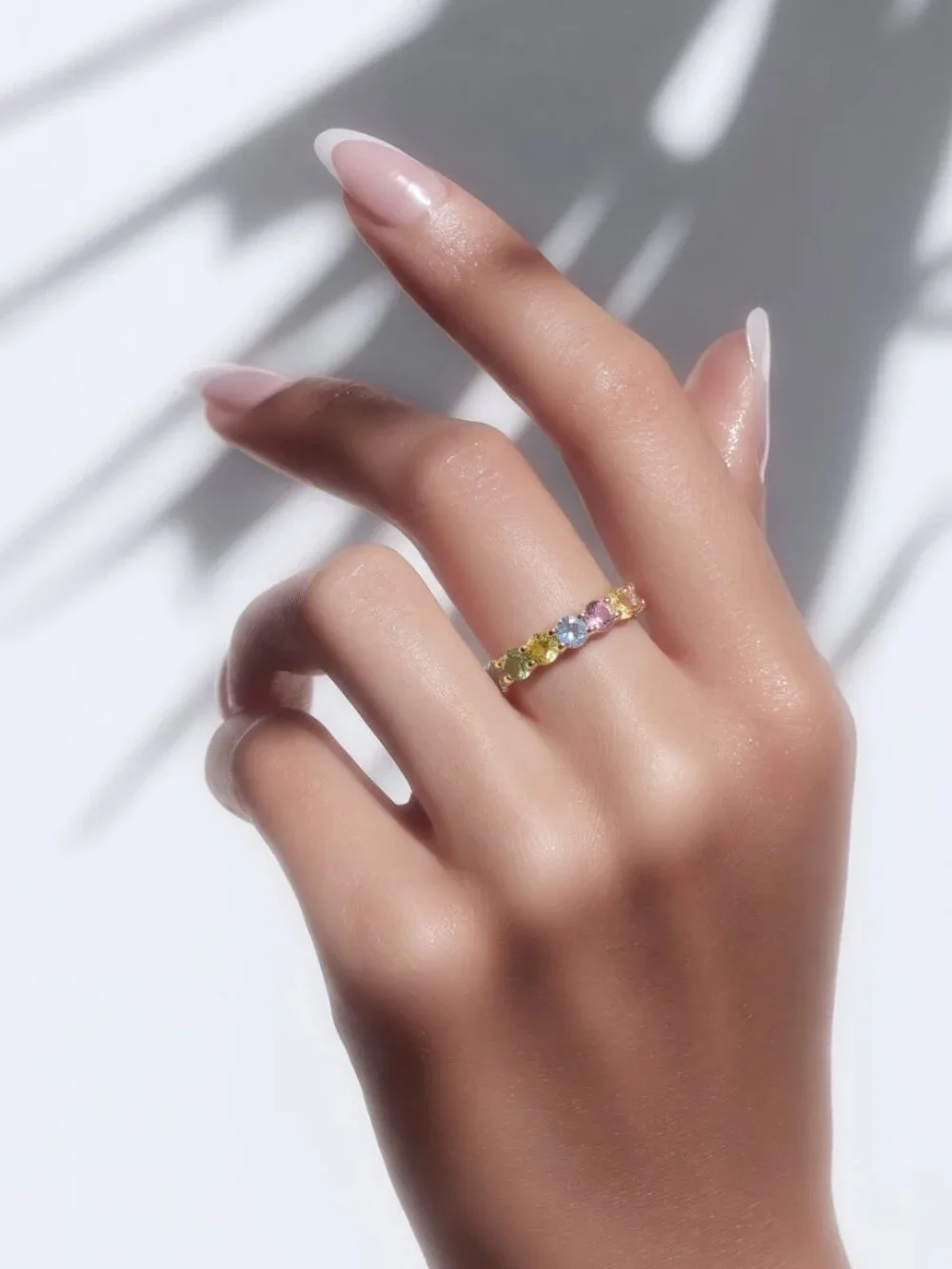 Natural Multicolor Sapphire Ring Size 6.5 14k Gold 1.08 TCW Certified 601233